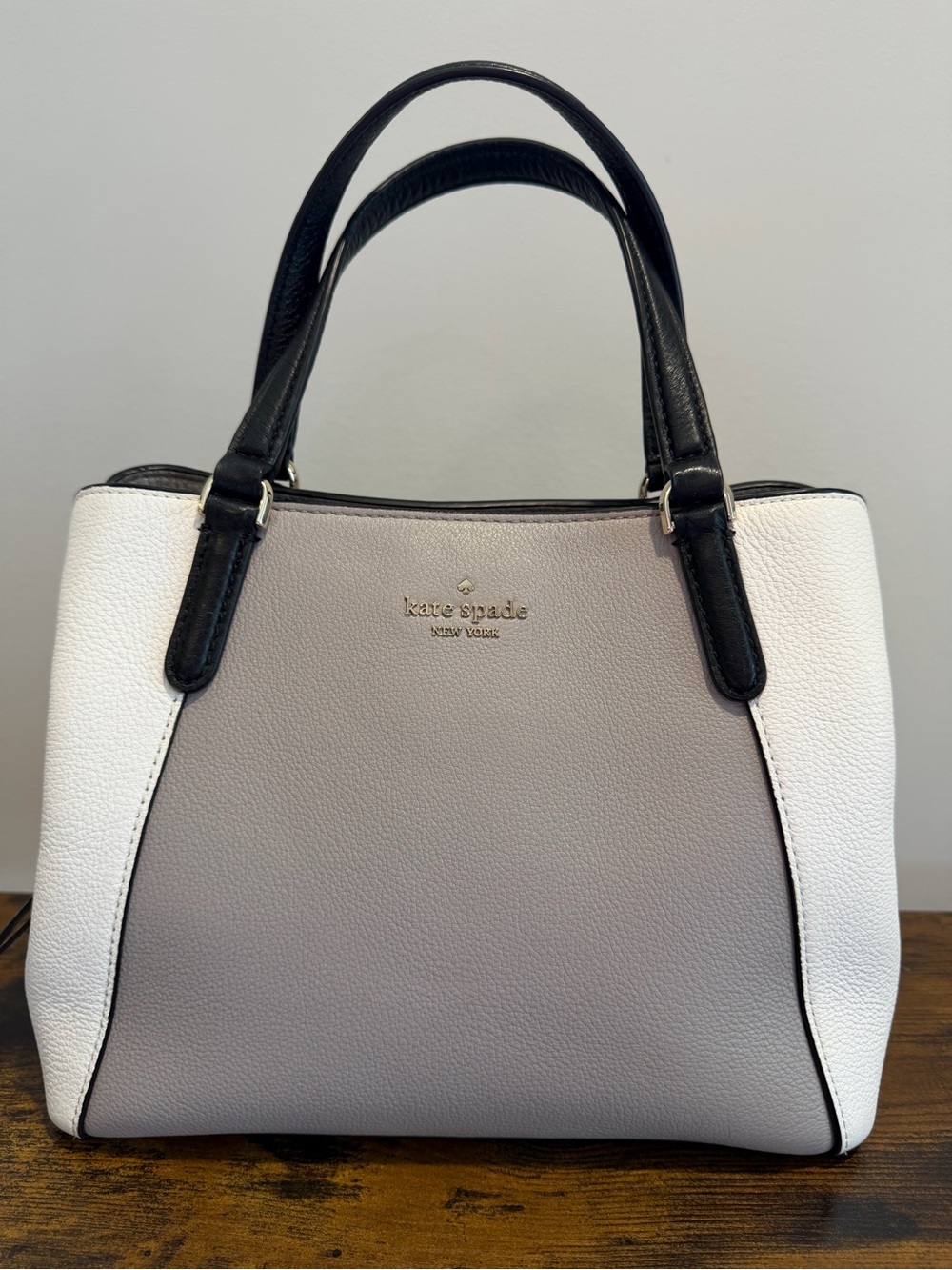 Kate Spade Jackson triple compartment medium satchel Nimbus Gray Multi
